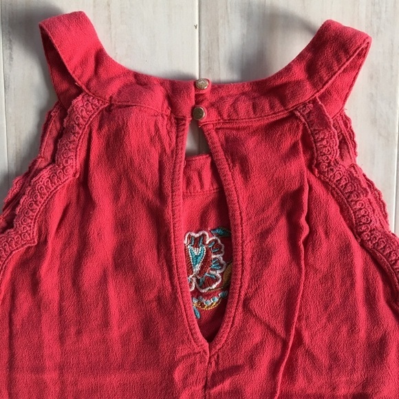 Red Embroidered Halter Dress - Picture 6 of 6